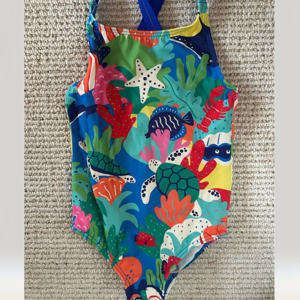 Mini Boden Cross Back Swimsuit - 2-3Y